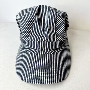 Railroad Engineer Blue Striped Hat  Trains Adjustable Kids Hat‎ SnapBack